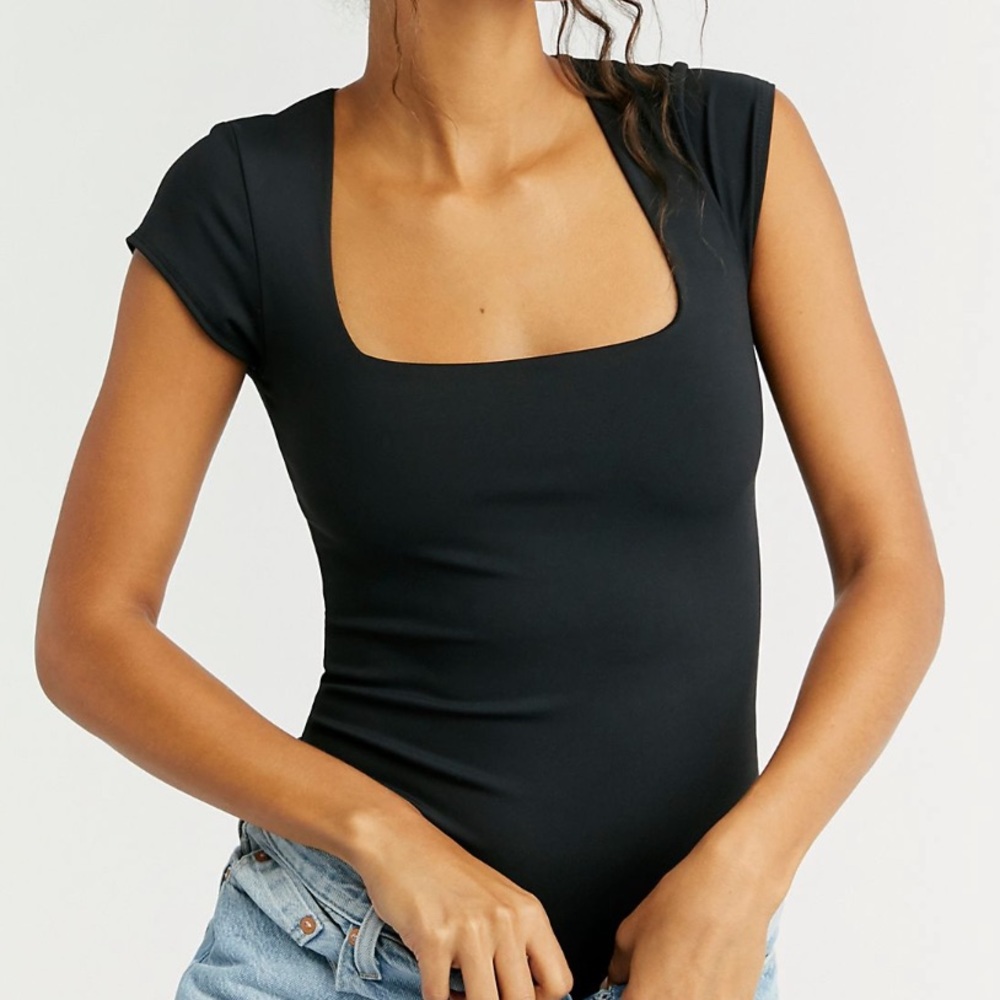 Free People Black Bodysuit